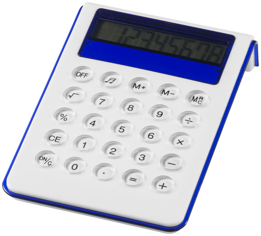 Настольный калькулятор Soundz, цвет белый, ярко-синий