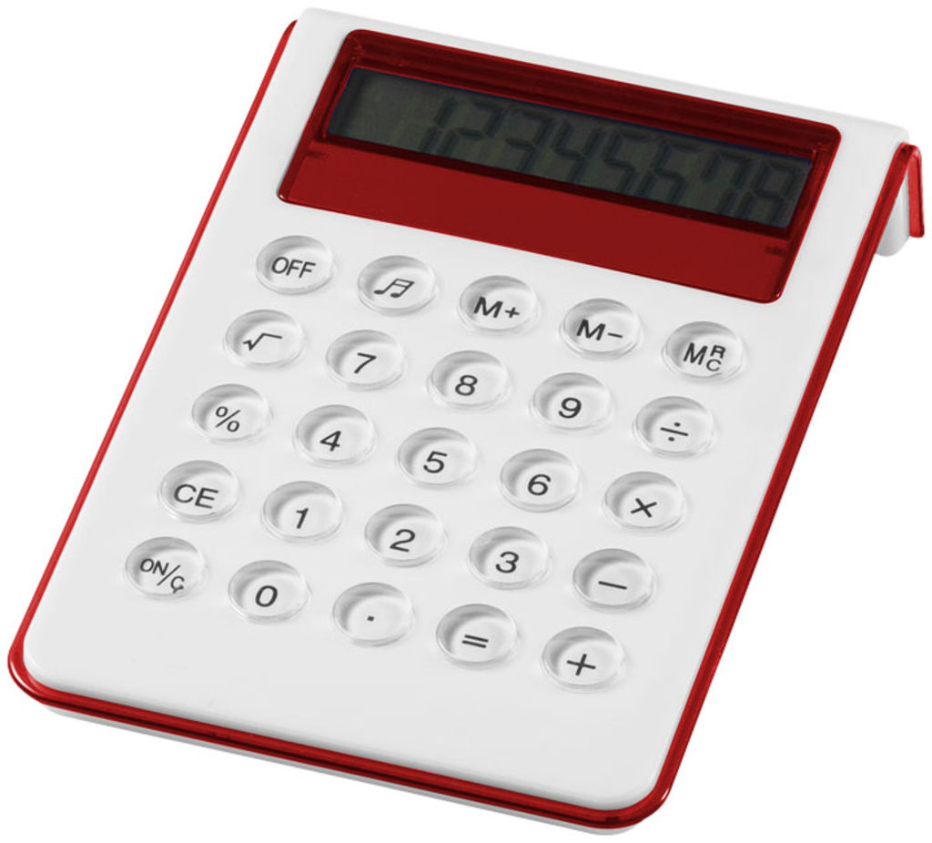 Настільний калькулятор Soundz, колір білий, червоний