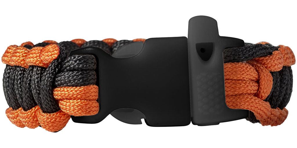 Браслет из паракорда Elliott для чрезвычайных ситуаций, цвет сплошной черный, оранжевый - 13401700- Фото №4