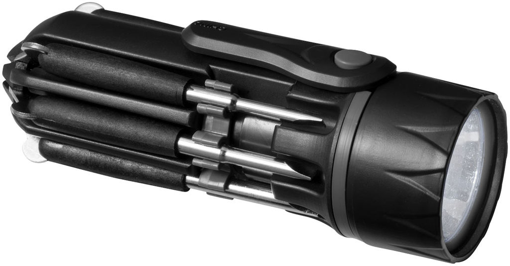Ліхтарик з викрутками Spidey 8 в 1, колір суцільний чорний