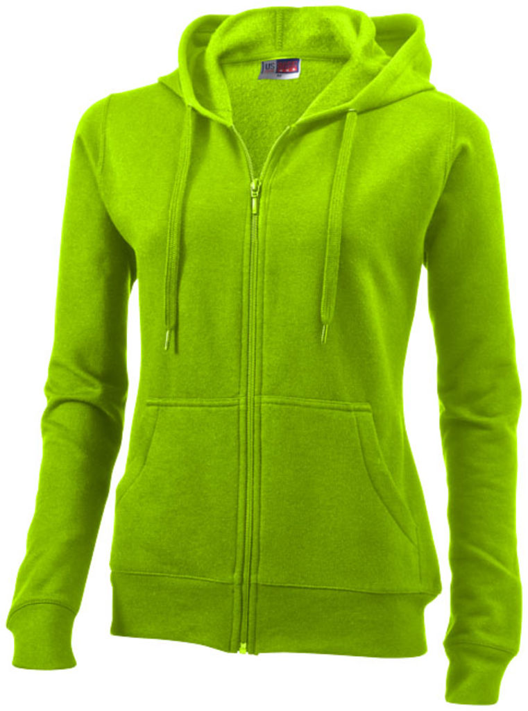 Женский свитер Utah с капюшоном на полной застежке-молнии, цвет зеленое яблоко  размер M