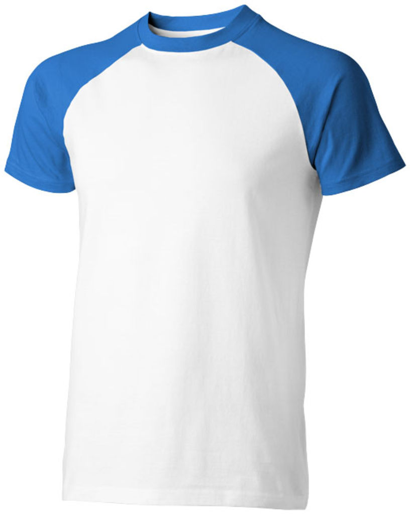 Футболка з короткими рукавами Backspin, колір білий, небесно-блакитний  розмір S