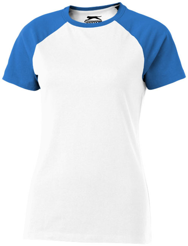 Женская футболка с короткими рукавами Backspin, цвет белый, небесно-голубой  размер XXL