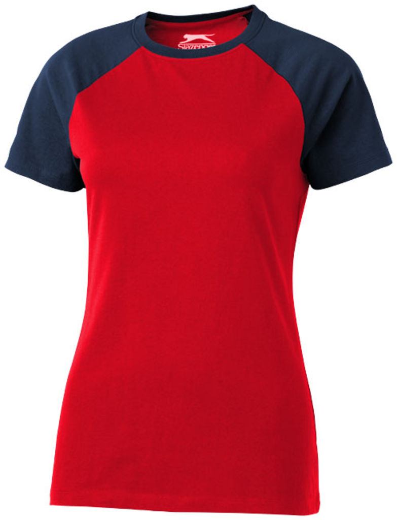 Женская футболка с короткими рукавами Backspin, цвет красный, темно-синий  размер S