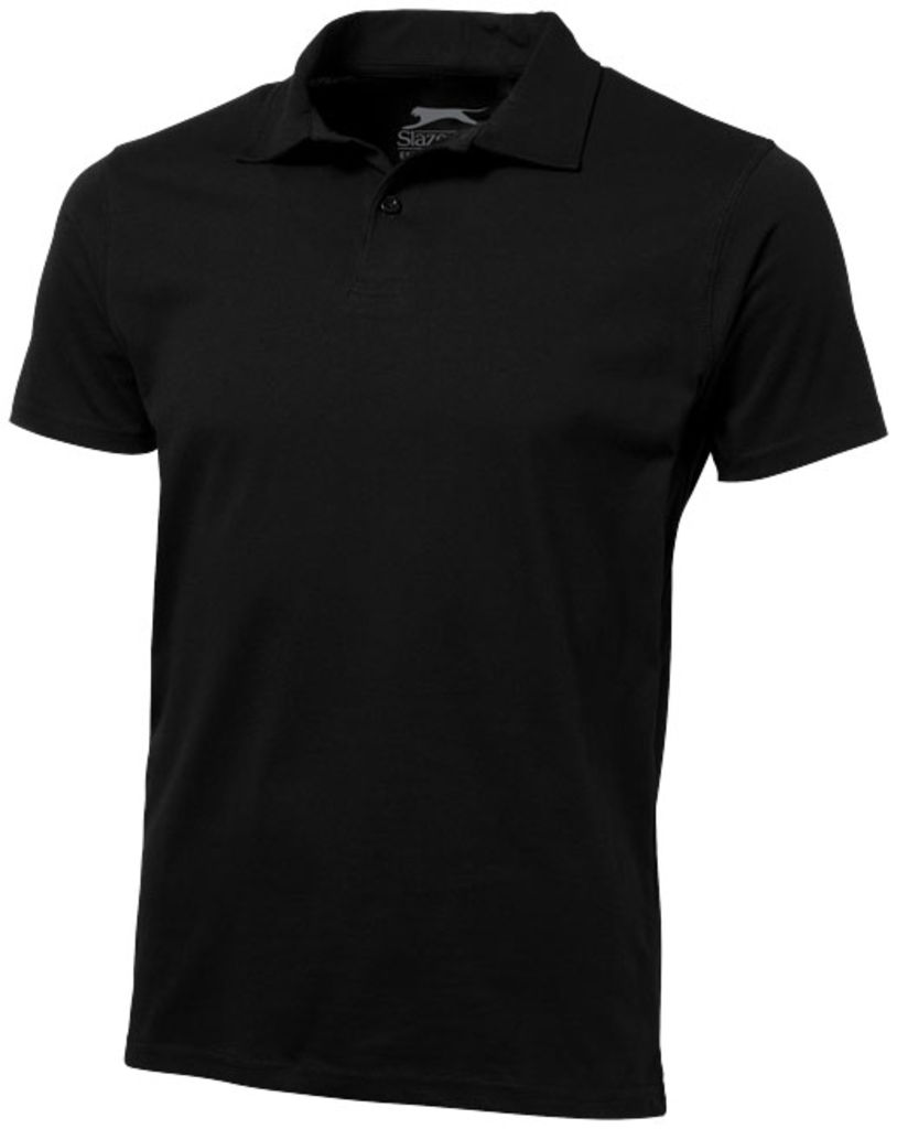 Сорочка поло з короткими рукавами Let, колір суцільний чорний  розмір S