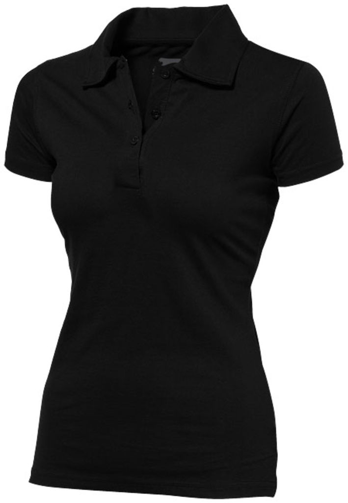 Женская рубашка поло с короткими рукавами Let, цвет сплошной черный  размер L