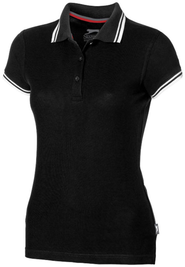 Женская рубашка поло с короткими рукавами Deuce, цвет сплошной черный  размер S