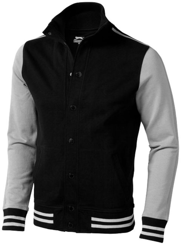 Толстовка Varsity, цвет сплошной черный, серый  размер XL