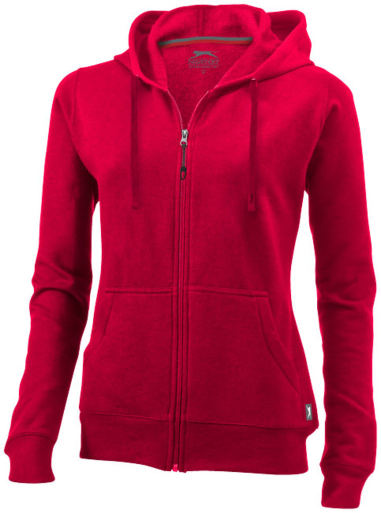 Женский свитер Open с капюшоном и застежкой-молнией на всю длину, цвет красный  размер S
