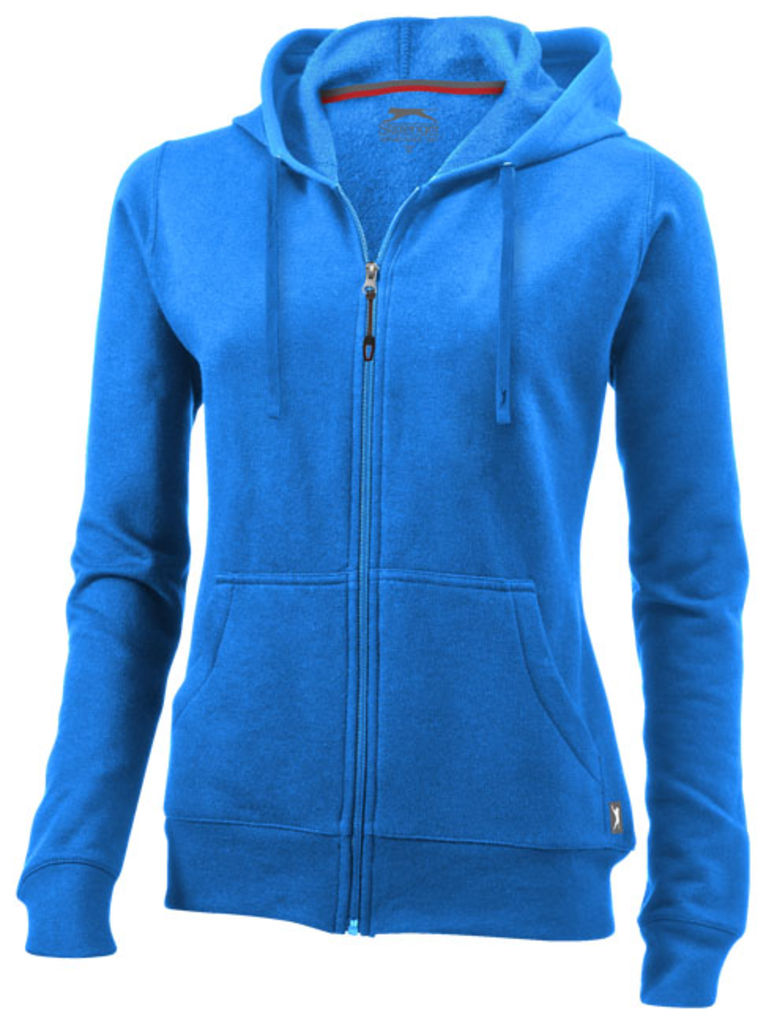 Женский свитер Open с капюшоном и застежкой-молнией на всю длину, цвет небесно-голубой  размер S