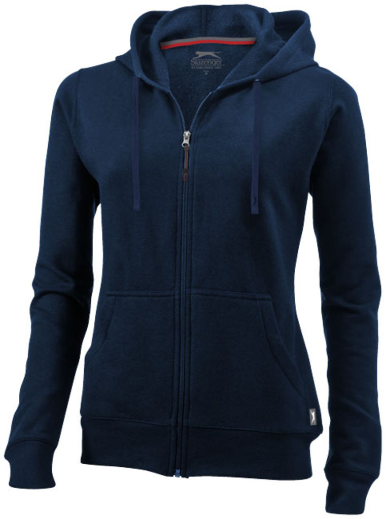 Женский свитер Open с капюшоном и застежкой-молнией на всю длину, цвет темно-синий  размер M