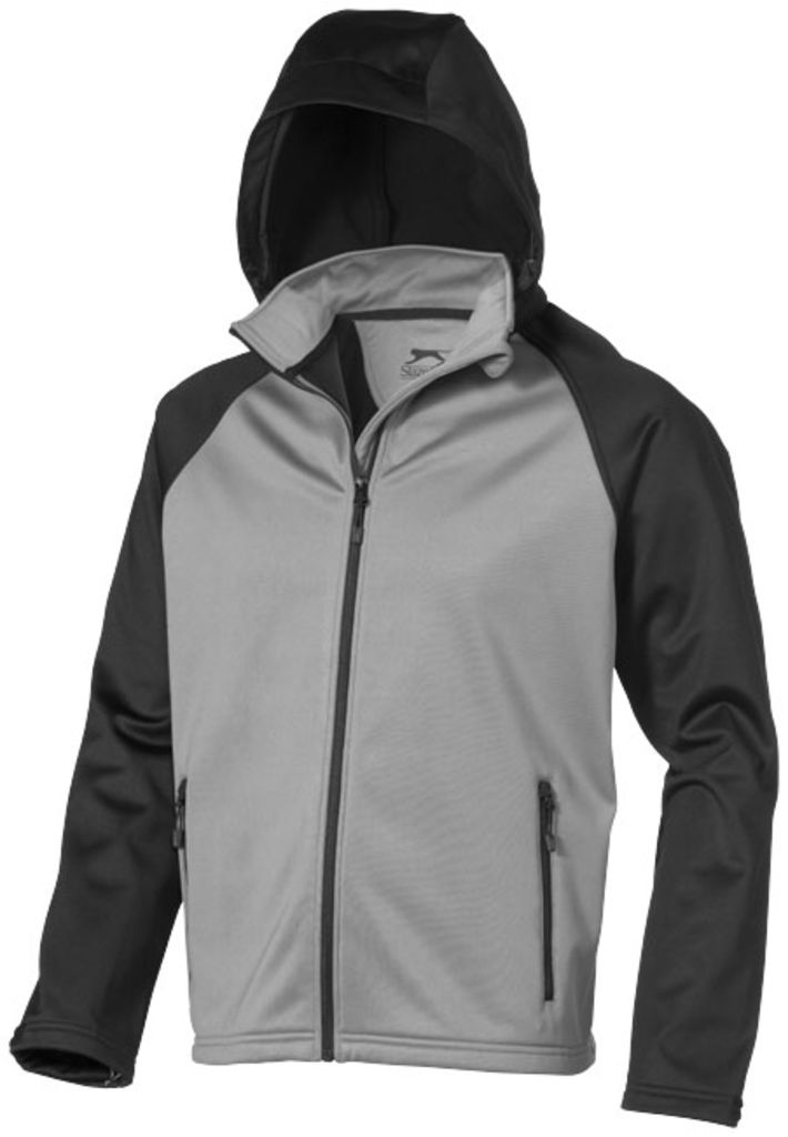 Куртка софтшел Challenger, колір сірий, суцільний чорний  розмір S
