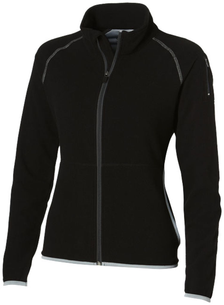 Женская микрофлисовая куртка Drop Shot с застежкой-молнией на всю длину, цвет сплошной черный  размер S
