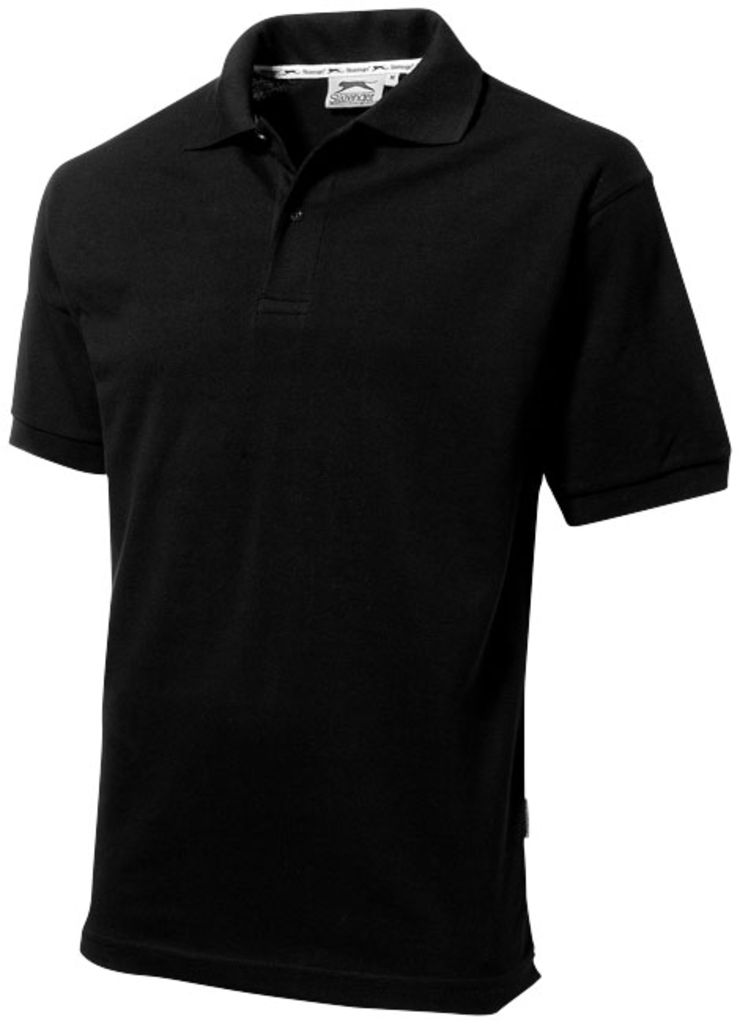 Сорочка поло з короткими рукавами Forehand, колір суцільний чорний  розмір XXXL