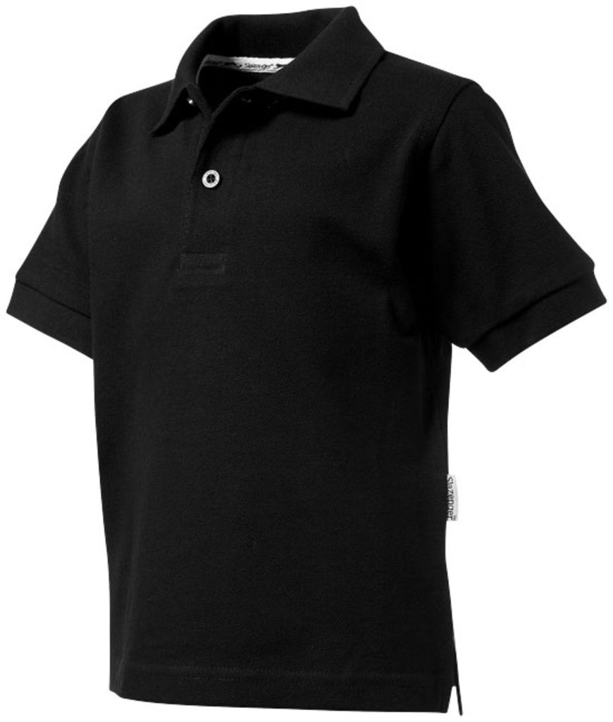 Дитяча сорочка поло з короткими рукавами Forehand, колір суцільний чорний  розмір 104