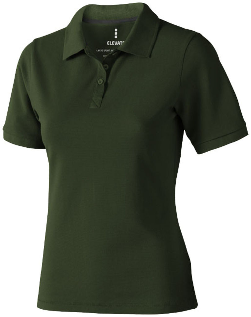 Жіноча сорочка поло з короткими рукавами Calgary, колір армійський зелений  розмір XS