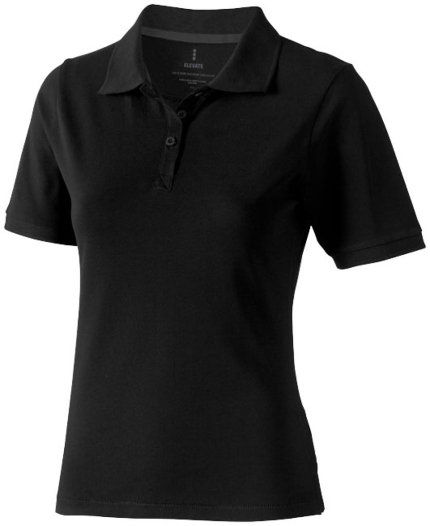 Жіноча сорочка поло з короткими рукавами Calgary, колір суцільний чорний  розмір XS