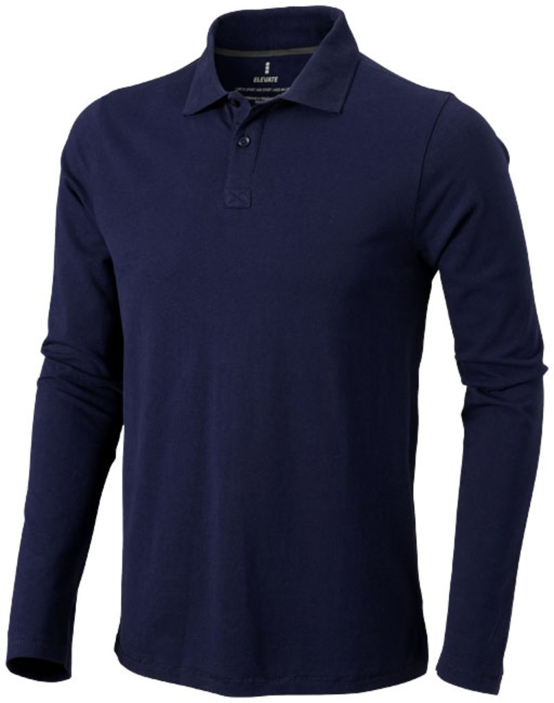 Сорочка поло з довгими рукавами Oakville, колір темно-синій  розмір XL