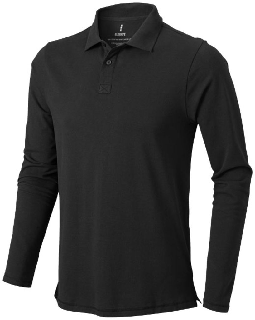 Polo USPA рубашка мужская черная с длинным рукавом