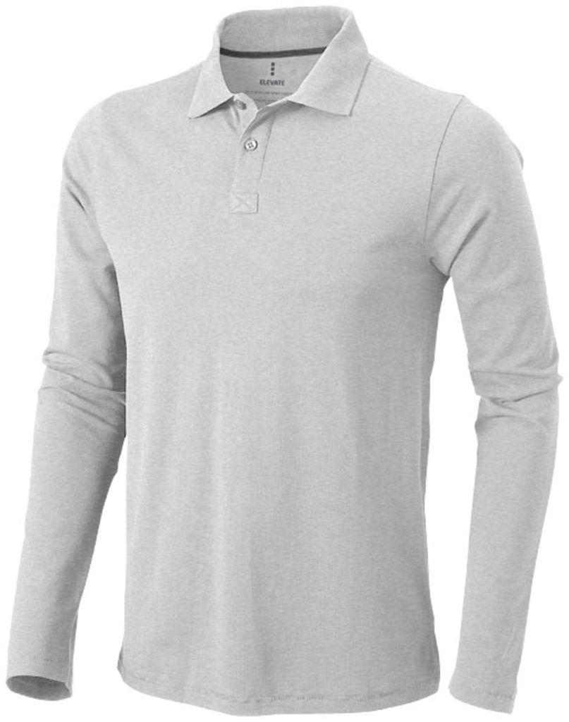 Сорочка поло з довгими рукавами Oakville, колір сірий меланж  розмір XL