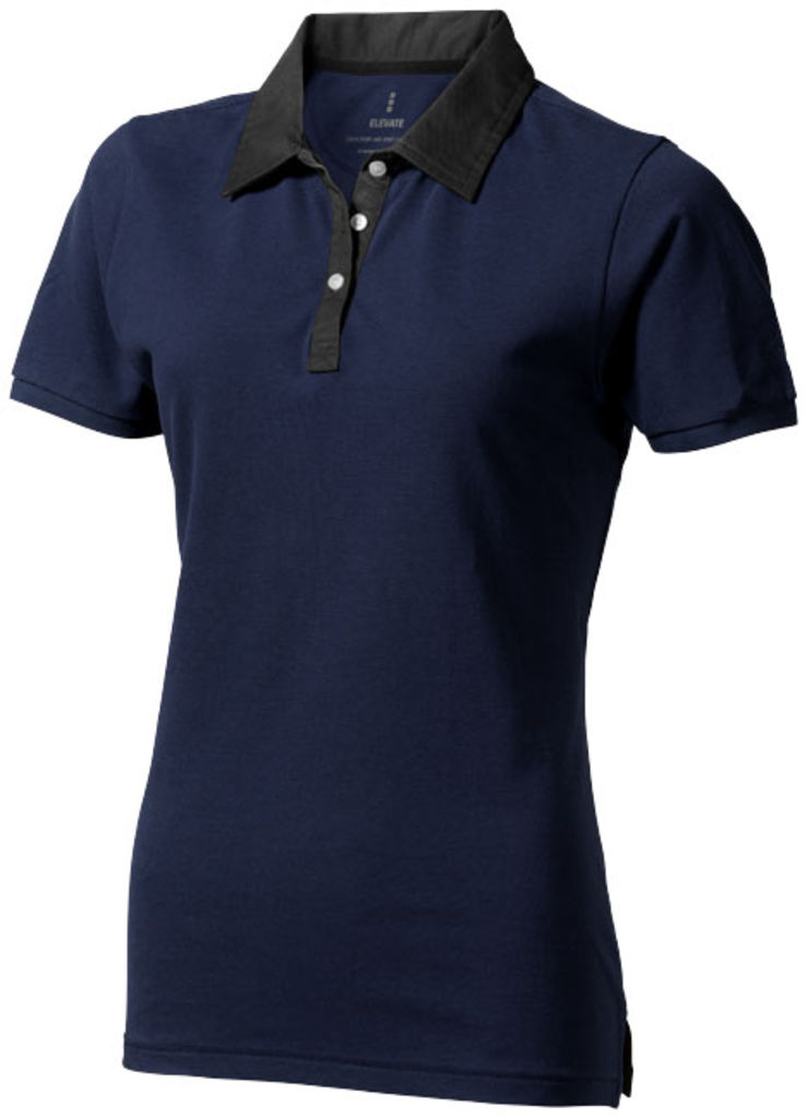 Женская рубашка поло с короткими рукавами York, цвет темно-синий  размер XS