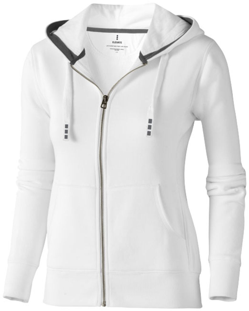 Жіночий светр Arora з капюшоном і застібкою-блискавкою на всю довжину, колір білий  розмір XS