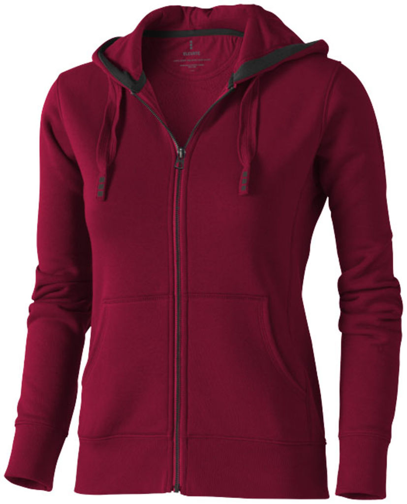 Жіночий светр Arora з капюшоном і застібкою-блискавкою на всю довжину, колір бургунді  розмір XS