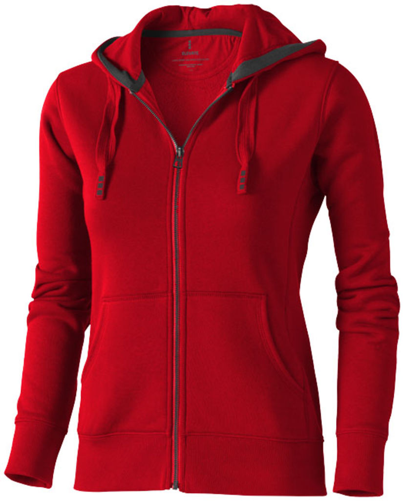 Женский свитер Arora с капюшоном и застежкой-молнией на всю длину, цвет красный  размер XS