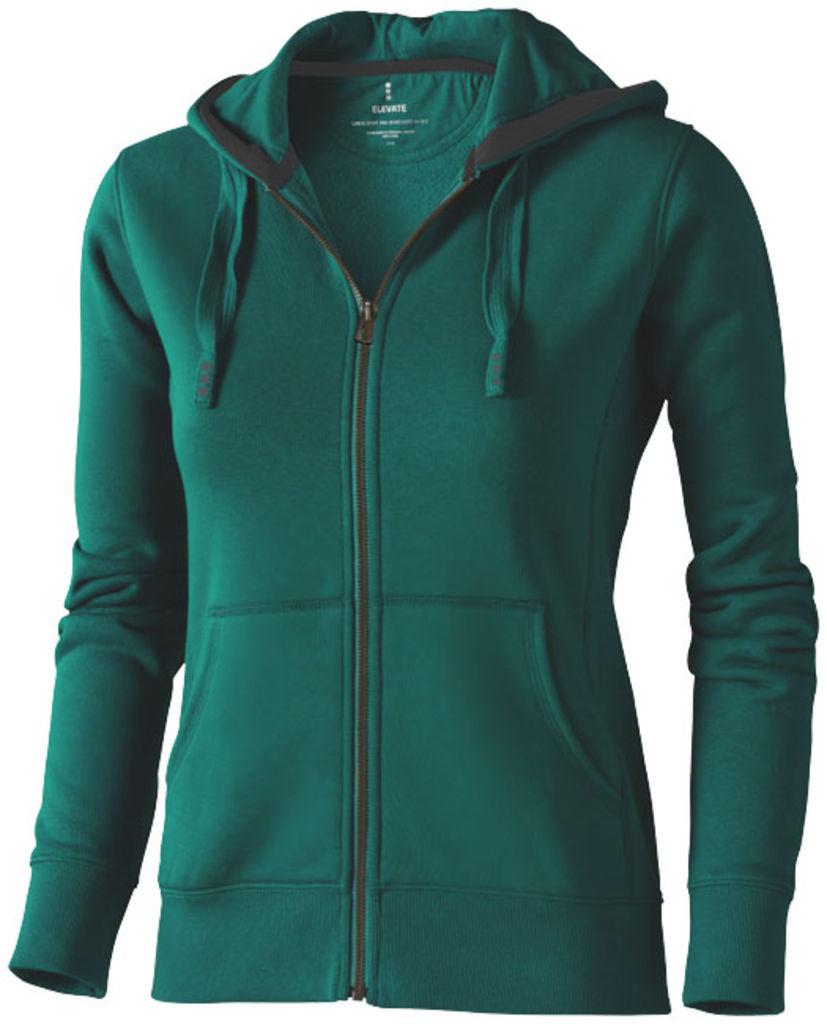 Жіночий светр Arora з капюшоном і застібкою-блискавкою на всю довжину, колір зелений лісовий