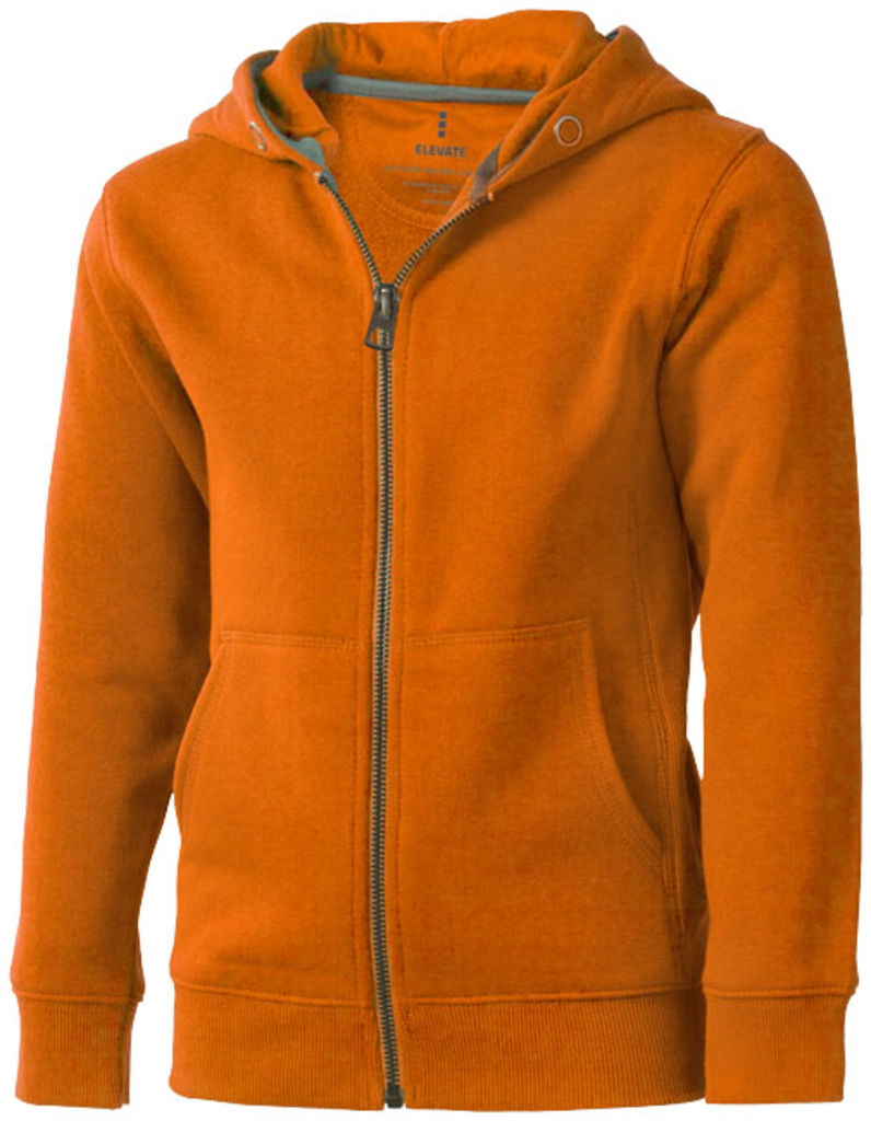 Дитячий светр Arora з капюшоном і застібкою-блискавкою на всю довжину, колір оранжевий  розмір 104