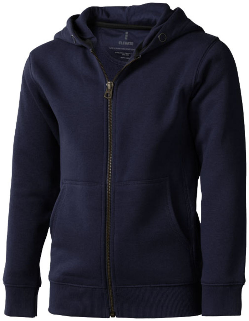 Дитячий светр Arora з капюшоном і застібкою-блискавкою на всю довжину, колір темно-синій  розмір 104