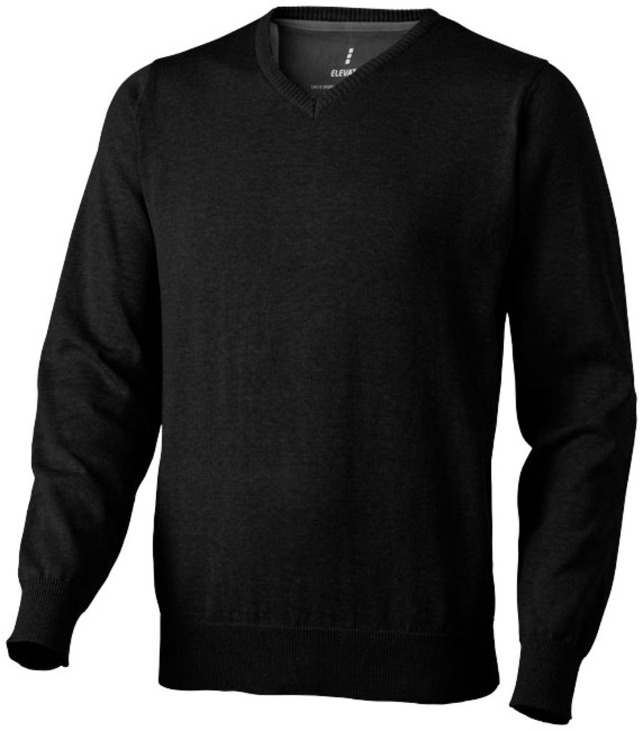 Пуловер Spruce з V-подібним вирізом, колір суцільний чорний  розмір XS