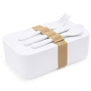Ланч-бокс из PLA с затягивающимся силиконовым ремешком в комплекте с вилкой Ланч-бокс из PLA с затягивающимся силиконовым ремешком в комплекте с вилкой