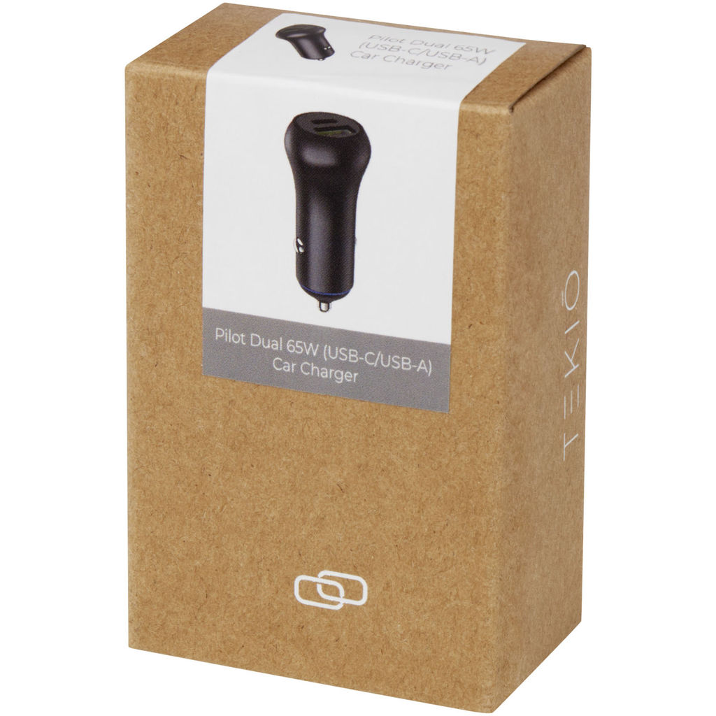 Pilot Автомобильное зарядное устройство с двумя разъемами USB-C/USB-а 55Вт, цвет сплошной черный - 12425990- Фото №2 Pilot Автомобильное зарядное устройство с двумя разъемами USB-C/USB-а 55Вт, цвет сплошной черный - 12425990- Фото №2