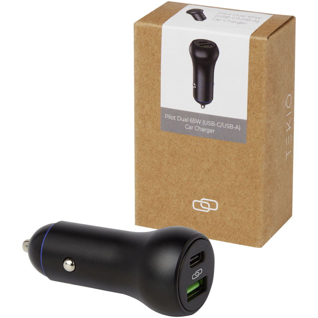 Pilot Автомобильное зарядное устройство с двумя разъемами USB-C/USB-а 55Вт, цвет сплошной черный - 12425990- Фото №5 Pilot Автомобильное зарядное устройство с двумя разъемами USB-C/USB-а 55Вт, цвет сплошной черный - 12425990- Фото №5